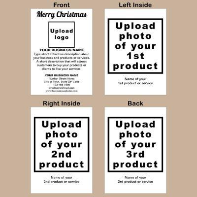 White | Christmas | Business | Folded Greeting Card
