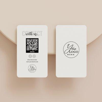 White Connect With Us Social Media QR Code Bu