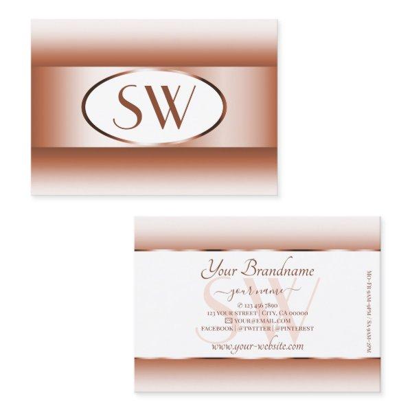 White Coral Shimmery Gradient Oval Frame Initials