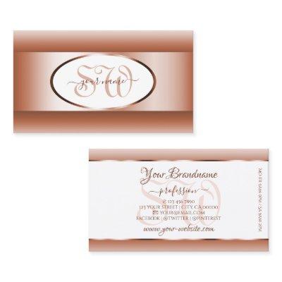 White Coral Shimmery Gradient Oval Frame Monogram