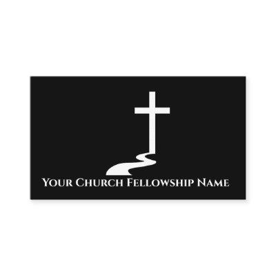 White Cross on Mound Logo Church Pastor