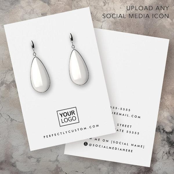 White custom logo any color earring display card