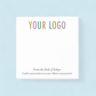 White Custom Logo Branded From the Desk of Post-it Notes