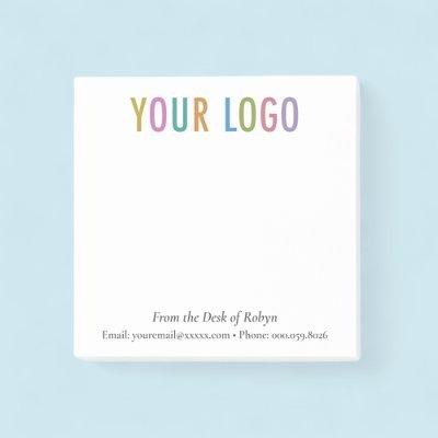 White Custom Logo Branded From the Desk of Post-it Notes