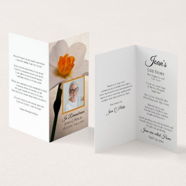 White Daffodil Spring Funeral Memorial Prayer