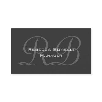 White Dark Gray Script Monogram