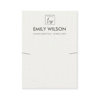 WHITE DOTS CIRCLE PATTERN NECKLACE DISPLAY LOGO