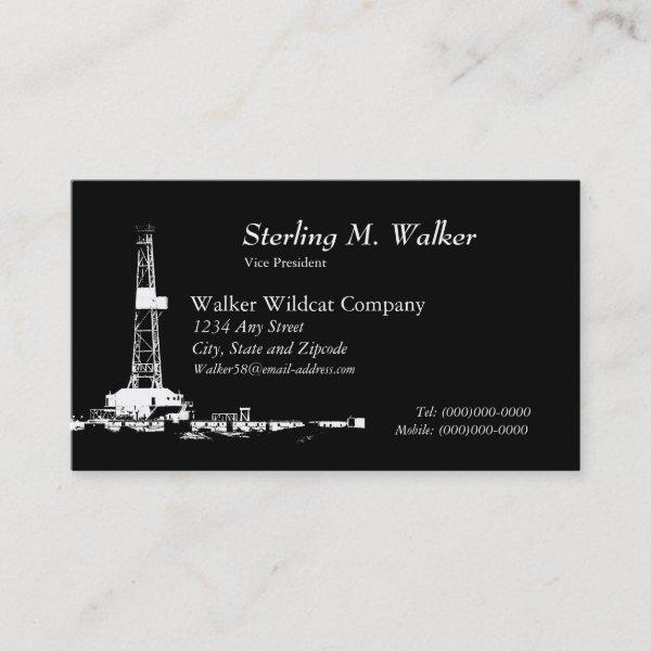 White Drilling Rig Silhouette