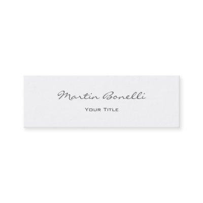 White Elegant Script Simple Trendy Professional Mini