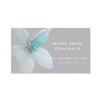 White flower design funeral services business