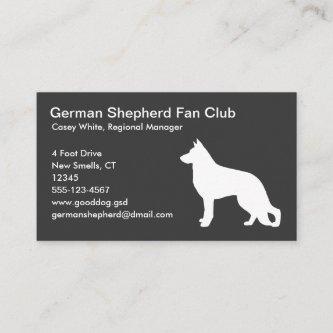 White German Shepherd Dog Silhouette on Grey
