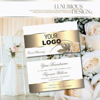 White Gold Decor and Cute Rose Flower with Logo