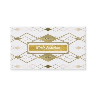 White & Gold Diamond Glamour Modern Classy Elegant