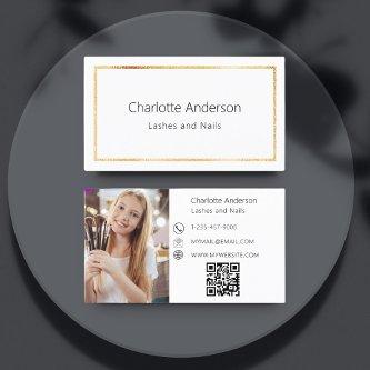 White gold photo elegant QR code