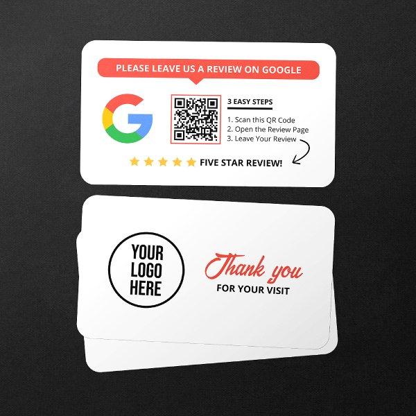 White Google Reviews QR Code Business Review Link