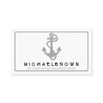 White Gray Marine Nautical Anchor