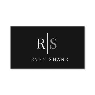 White & Grey Monogram & Name, Black & Silver