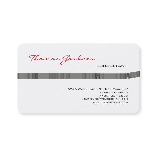 White Grey Red Handwriting Plain Modern Minimalist