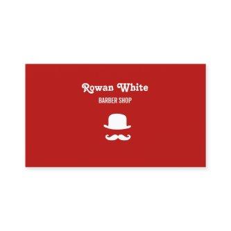White hat and moustache silhouette red