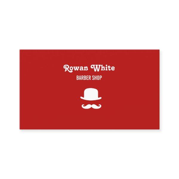 White hat and moustache silhouette red