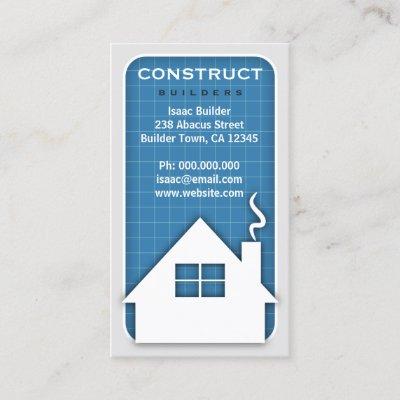 White Home Icon Building & Construction Blueprint