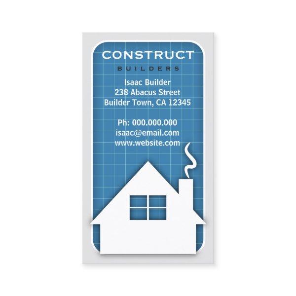 White Home Icon Building & Construction Blueprint