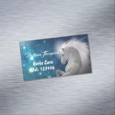 White Horse Blue Skies Animal Care  Magnet