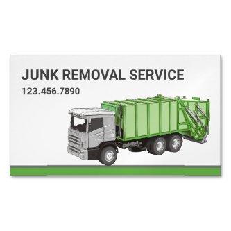 White Junk Removal Service Garbage Truck  Magnet