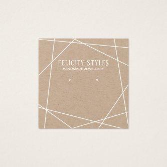 White Kraft Geometric Frame Earring Display Card