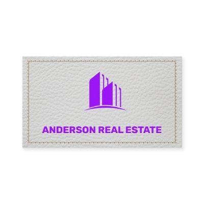 White Leather Stitched Seems | Building Icon