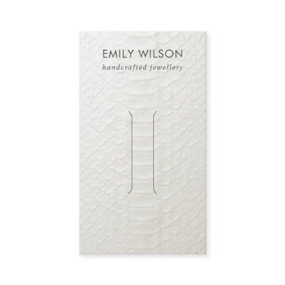 WHITE LEATHER TEXTURE HAIR CLIP DISPLAY CARD