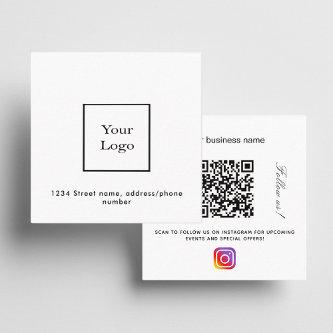 White logo qr code instagram follow us square