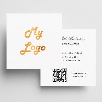 White logo QR code minimalist Square