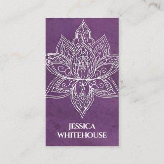 White Lotus Flower Violet Watercolor
