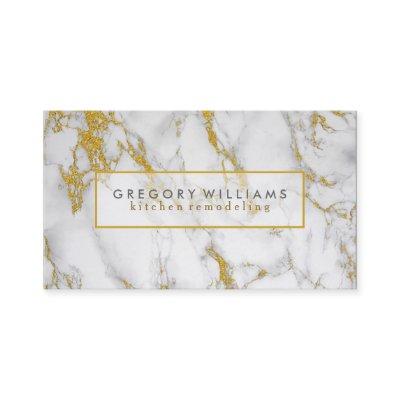 White Marble And Gold Accents