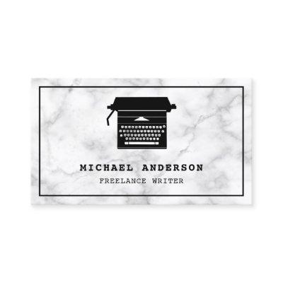 White Marble Black Typewriter Professional Writer