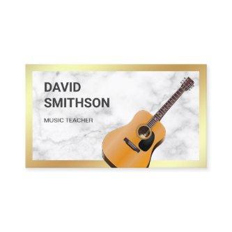 White Marble Classy Guitar Music Teacher Guitarist