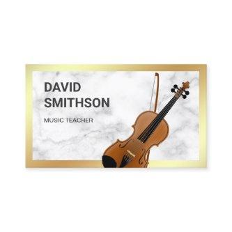 White Marble Classy Violin Music Teacher Violinist