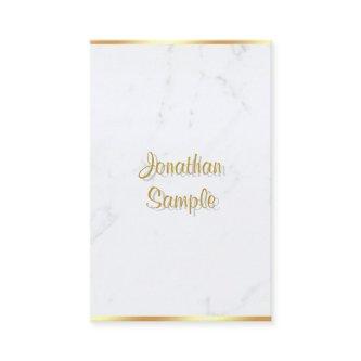 White Marble Gold Calligraphy Script Modern
