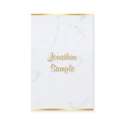 White Marble Gold Calligraphy Script Modern