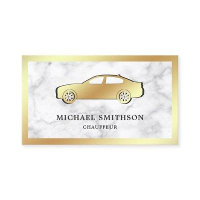 White Marble Gold Car Professional Chauffeur