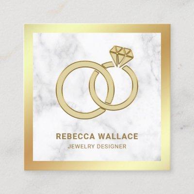 White Marble Gold Diamond Engagement Ring Jeweler Square
