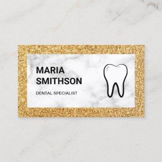 White Marble Gold Glitter Dental Clinic Dentist