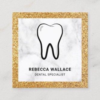 White Marble Gold Glitter Dental Clinic Dentist Square