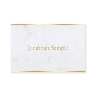 White Marble Gold Name Modern Elegant Template