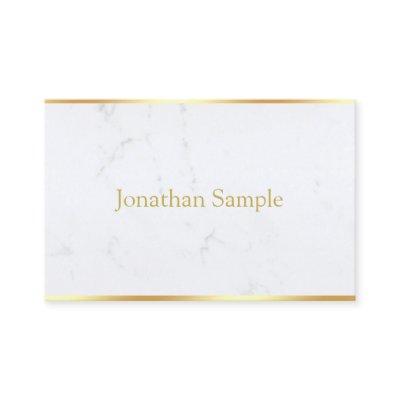 White Marble Gold Name Modern Elegant Template