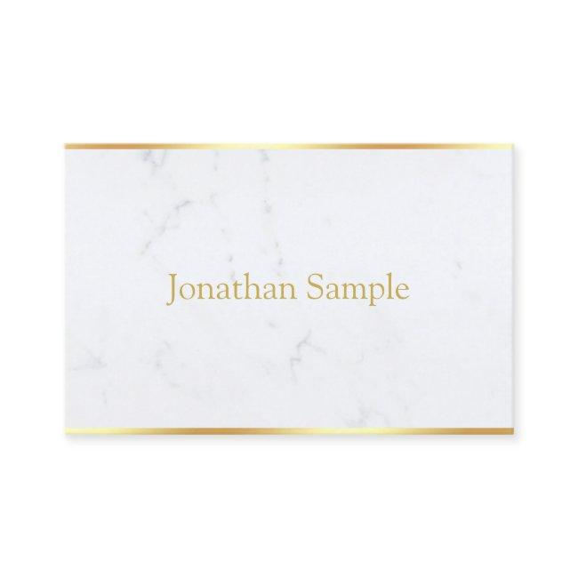 White Marble Gold Name Modern Elegant Template