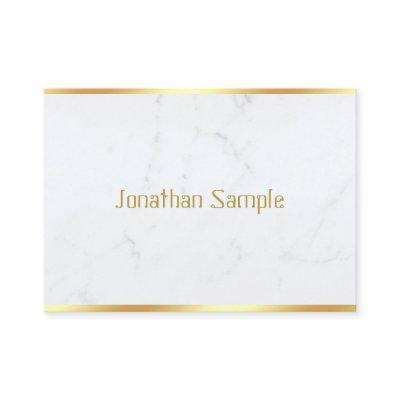 White Marble Gold Text Elegant Custom Template