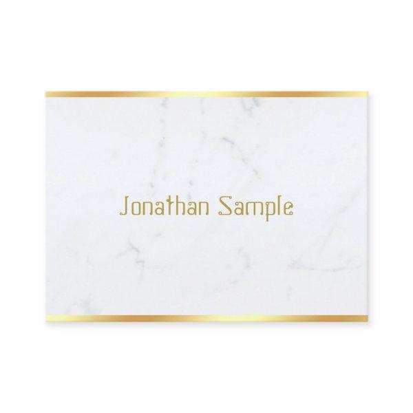 White Marble Gold Text Elegant Custom Template