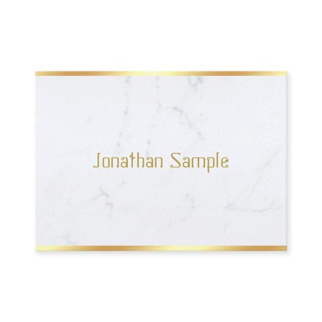 White Marble Gold Text Elegant Custom Template